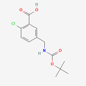 5-(((tert-Butoxycarbonyl)amino)methyl)-2-chlorobenzoic acid chemical structure (CAS 165950-04-9)
