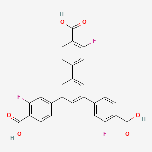 5'-(4-Carboxy-3-fluorophenyl)-3,3''-difluoro-[1,1':3',1''-terphenyl]-4,4''-dicarboxylic acid chemical structure (CAS 1660960-35-9)