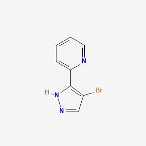 2-(4-Bromo-1H-pyrazol-3-yl)pyridine chemical structure (CAS 166196-52-7)