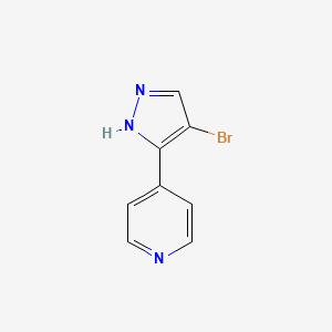4-(4-Bromo-1H-pyrazol-3-yl)pyridine chemical structure (CAS 166196-54-9)