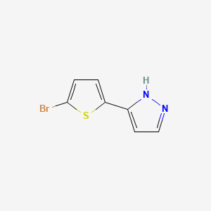 5-(5-Bromothiophen-2-yl)-1H-pyrazole chemical structure (CAS 166196-67-4)