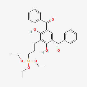 (4,6-Dihydroxy-5-(3-(triethoxysilyl)propyl)-1,3-phenylene)bis(phenylmethanone) chemical structure (CAS 166255-23-8)