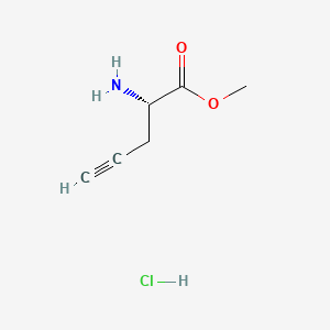 (S)-Methyl 2-aminopent-4-ynoate hydrochloride chemical structure (CAS 166271-28-9)