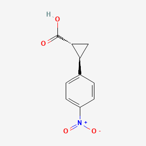 trans-2-(4-Nitrophenyl)cyclopropanecarboxylic acid chemical structure (CAS 16633-46-8)