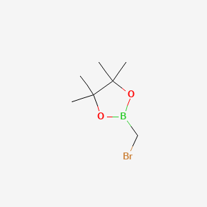 2-(Bromomethyl)-4,4,5,5-tetramethyl-1,3,2-dioxaborolane chemical structure (CAS 166330-03-6)
