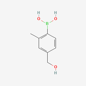 (4-(Hydroxymethyl)-2-methylphenyl)boronic acid chemical structure (CAS 166386-66-9)