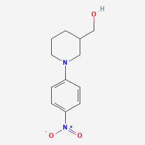 (1-(4-Nitrophenyl)piperidin-3-yl)methanol chemical structure (CAS 166438-83-1)