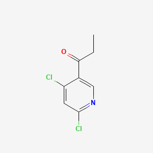 1-(4,6-Dichloropyridin-3-yl)propan-1-one chemical structure (CAS 166525-49-1)