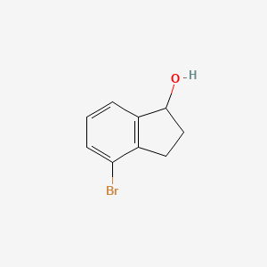 4-Bromo-2,3-dihydro-1H-inden-1-ol chemical structure (CAS 16657-10-6)
