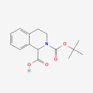 2-(tert-Butoxycarbonyl)-1,2,3,4-tetrahydroisoquinoline-1-carboxylic acid chemical structure (CAS 166591-85-1)