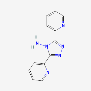 3,5-Di(pyridin-2-yl)-4H-1,2,4-triazol-4-amine chemical structure (CAS 1671-88-1)