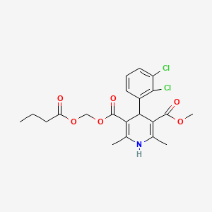 3-((Butyryloxy)methyl) 5-methyl 4-(2,3-dichlorophenyl)-2,6-dimethyl-1,4-dihydropyridine-3,5-dicarboxylate chemical structure (CAS 167221-71-8)