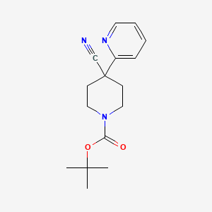 tert-Butyl 4-cyano-4-(pyridin-2-yl)piperidine-1-carboxylate chemical structure (CAS 167263-04-9)