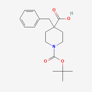 4-Benzyl-1-(tert-butoxycarbonyl)piperidine-4-carboxylic acid chemical structure (CAS 167263-11-8)