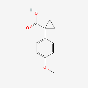 1-(4-Methoxyphenyl)cyclopropanecarboxylic acid chemical structure (CAS 16728-01-1)