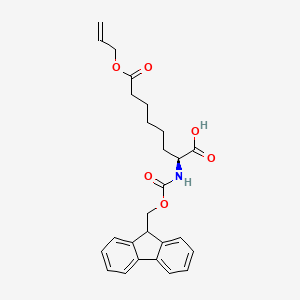 (S)-2-((((9H-Fluoren-9-yl)methoxy)carbonyl)amino)-8-(allyloxy)-8-oxooctanoic acid chemical structure (CAS 167368-90-3)