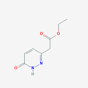 Ethyl 2-(6-oxo-1,6-dihydropyridazin-3-yl)acetate chemical structure (CAS 1674399-54-2)