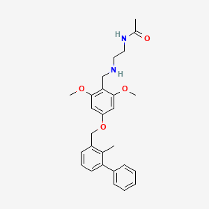 N-(2-((2,6-Dimethoxy-4-((2-methyl-[1,1'-biphenyl]-3-yl)methoxy)benzyl)amino)ethyl)acetamide chemical structure (CAS 1675202-20-6)