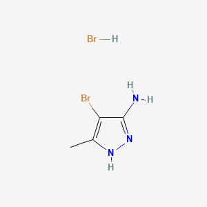 4-Bromo-3-methyl-1H-pyrazol-5-amine hydrobromide chemical structure (CAS 167683-86-5)