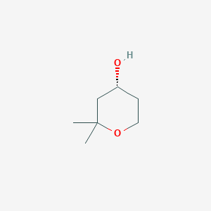 (R)-2,2-Dimethyltetrahydro-2H-pyran-4-ol chemical structure (CAS 1677677-89-2)