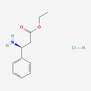 (S)-Ethyl 3-amino-3-phenylpropanoate hydrochloride chemical structure (CAS 167834-24-4)