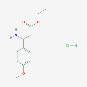 Ethyl 3-amino-3-(4-methoxyphenyl)propanoate hydrochloride chemical structure (CAS 167887-35-6)