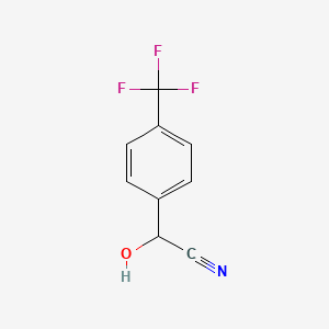 2-Hydroxy-2-[4-(trifluoromethyl)phenyl]acetonitrile chemical structure (CAS 168013-75-0)