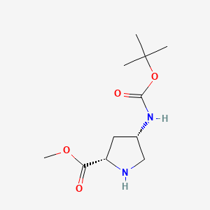 (2S,4S)-Methyl 4-((tert-butoxycarbonyl)amino)pyrrolidine-2-carboxylate chemical structure (CAS 168263-82-9)