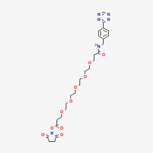 2,5-Dioxopyrrolidin-1-yl 1-(4-(1,2,4,5-tetrazin-3-yl)phenyl)-3-oxo-6,9,12,15,18-pentaoxa-2-azahenicosan-21-oate chemical structure (CAS 1682653-80-0)