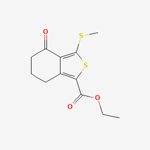 Ethyl 3-(methylthio)-4-oxo-4,5,6,7-tetrahydrobenzo[c]thiophene-1-carboxylate chemical structure (CAS 168279-54-7)