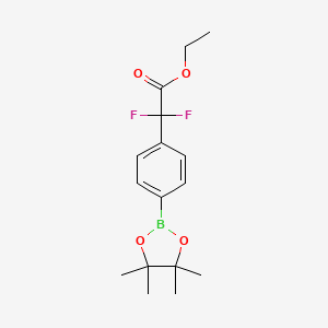 Ethyl 2,2-Difluoro-2-(4-(4,4,5,5-tetramethyl-1,3,2-dioxaborolan-2-yl)phenyl)acetate chemical structure (CAS 1683545-35-8)