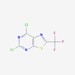 5,7-Dichloro-2-(trifluoromethyl)thiazolo[5,4-d]pyrimidine chemical structure (CAS 1683576-73-9)