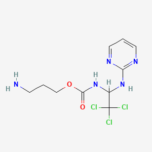 3-Aminopropyl (2,2,2-trichloro-1-(pyrimidin-2-ylamino)ethyl)carbamate chemical structure (CAS 1683617-62-0)