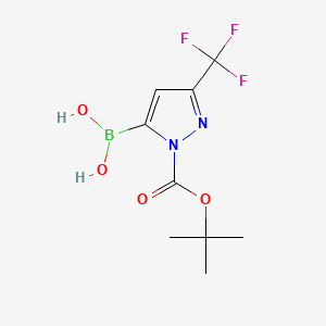 (1-(tert-Butoxycarbonyl)-3-(trifluoromethyl)-1H-pyrazol-5-yl)boronic acid chemical structure (CAS 1684433-60-0)