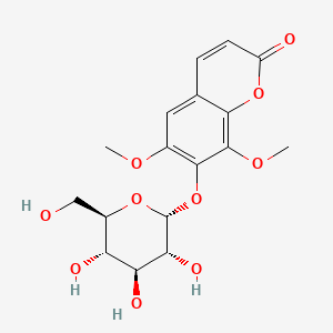 6,8-Dimethoxy-7-(((2R,3R,4S,5S,6R)-3,4,5-trihydroxy-6-(hydroxymethyl)tetrahydro-2H-pyran-2-yl)oxy)-2H-chromen-2-one chemical structure (CAS 16845-16-2)