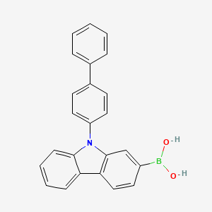 Boronic acid, b-(9-[1,1'-biphenyl]-4-yl-9h-carbazol-2-yl)- chemical structure (CAS 1686100-04-8)