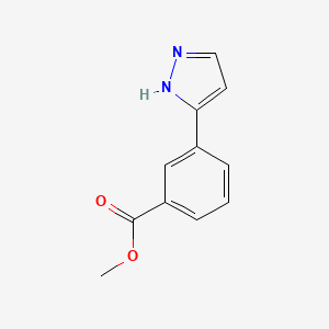 Methyl 3-(1H-pyrazol-3-yl)benzoate chemical structure (CAS 168619-00-9)