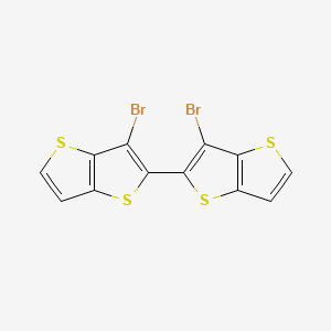 3,3'-Dibromo-2,2'-bithieno[3,2-b]thiophene chemical structure (CAS 1687726-45-9)