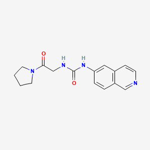 1-(Isoquinolin-6-yl)-3-(2-oxo-2-(pyrrolidin-1-yl)ethyl)urea chemical structure (CAS 1687736-54-4)