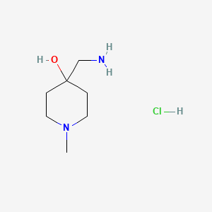 4-(Aminomethyl)-1-methylpiperidin-4-ol hydrochloride chemical structure (CAS 168818-68-6)