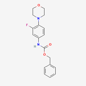 N-benzyloxycarbonyl-3-fluoro-4-morpholinoaniline chemical structure (CAS 168828-81-7)