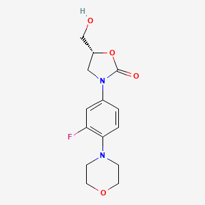 (5R)-3-(3-Fluoro-4-(4-morpholinyl)phenyl)-5-hydroxymethyl-2-oxazolidione chemical structure (CAS 168828-82-8)