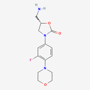 (S)-5-(Aminomethyl)-3-(3-fluoro-4-morpholinophenyl)oxazolidin-2-one chemical structure (CAS 168828-90-8)
