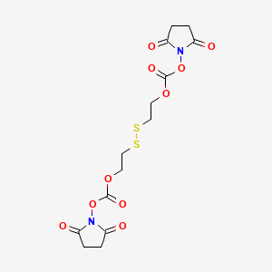 Bis(2,5-dioxopyrrolidin-1-yl) (disulfanediylbis(ethane-2,1-diyl)) dicarbonate chemical structure (CAS 1688598-83-5)