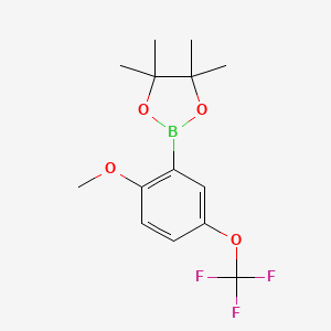 2-(2-Methoxy-5-(trifluoromethoxy)phenyl)-4,4,5,5-tetramethyl-1,3,2-dioxaborolane chemical structure (CAS 1688666-59-2)