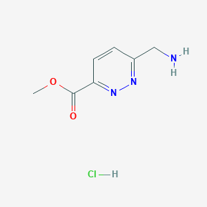 Methyl 6-(aminomethyl)pyridazine-3-carboxylate hydrochloride chemical structure (CAS 1688685-39-3)