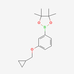 2-(3-(Cyclopropylmethoxy)phenyl)-4,4,5,5-tetramethyl-1,3,2-dioxaborolane chemical structure (CAS 1688695-62-6)