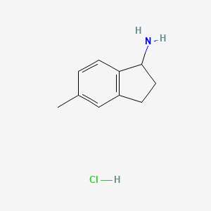 5-Methyl-2,3-dihydro-1H-inden-1-amine hydrochloride chemical structure (CAS 168903-25-1)