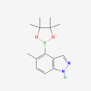 5-Methyl-4-(4,4,5,5-tetramethyl-1,3,2-dioxaborolan-2-yl)-1H-indazole chemical structure (CAS 1689539-29-4)