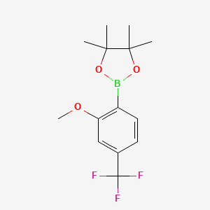 2-(2-Methoxy-4-(trifluoromethyl)phenyl)-4,4,5,5-tetramethyl-1,3,2-dioxaborolane chemical structure (CAS 1689547-84-9)